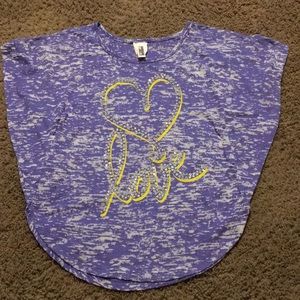 Borderline Girls glitter heart love shirt sz 10